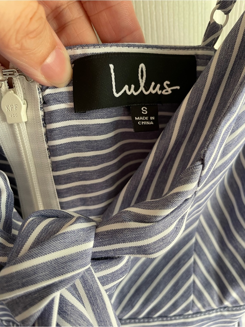 Lulu's Blue and White Striped Sundress with Tie Detail - Picture 3 of 4